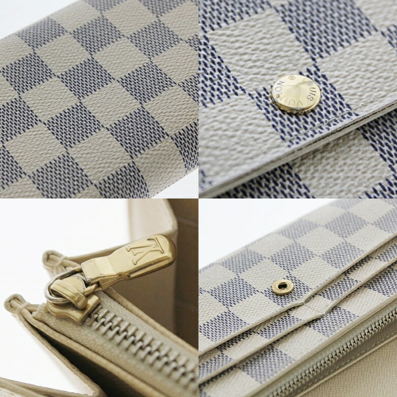 【中古】【LOUIS VUITTON】ルイヴィトン ポルトフォイユ サラ ダミエアズール N61735 ロングウォレット 長財布 MI1008 ホワイト ユニセックス USED-B m20-1200181925800042