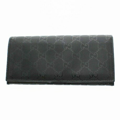 【中古】【GUCCI】グッチ GGインプリメ 二つ折り長財布 244995 黒 ブラック 小銭入れ有 メンズ USED-A【かんてい局前橋店】m20-1200213925800031