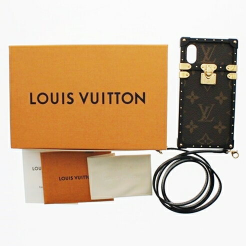 LOUIS VUITTON ルイヴィトン　iPhone X ＆ XS ケース アイトランク　M62618　ストラップ付 箱有り　iPhoneケース　モノグラム USED-A　m19-1200182925800112　【かんてい局前橋店】【中古】