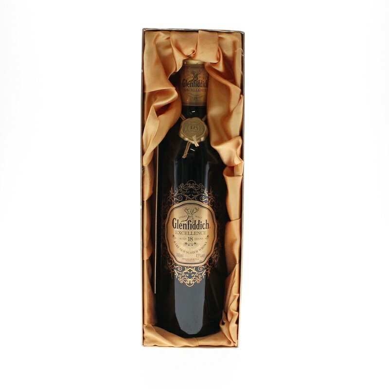 【中古・未開栓】Glenfiddich グレンフィディック　EXCELLENCE　エクセレンス　18年　ピュアモルト　700ml レアオールド　スコッチウイスキー 箱蓋無し 洋酒 古酒 【かんてい局前橋店】m19-1200577925800046