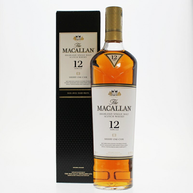 【中古・未開栓】MACALLAN 12年 マッカラン シェリーオークカスク ハイランドシングルモルト スコッチウイスキー 700ml 洋酒【かんてい局前橋店】m20-1200577925800480