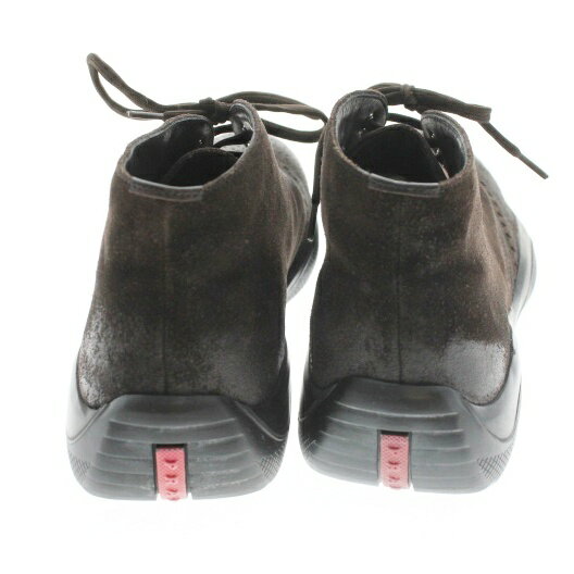 【中古】【PRADA】プラダスエードチャッカブーツシューズ61/2日本サイズ:25.5cmブラウン茶メンズUSED-A【かんてい局前橋店】m21-1200256925800003