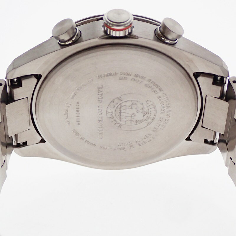 【中古】CITIZEN シチズン アテッサ スーパーチタニウム エコドライブ AT8181-63L 電波時計 ソーラー ブルー文字盤 USED-A メンズ 腕時計 m23-1200296925800681