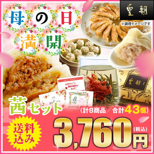 母の日 ギフト グルメ ギフトセット 花 プレゼント 2020 送料込み 配送日指定可 セット 人気 記念日 春 詰め合わせ カーネーション メッセージカード 限定ギフト 送料無料 横浜中華街 中華点心 中華惣菜 茜セット 肉まん 餃子 母 の 日 お取り寄せ