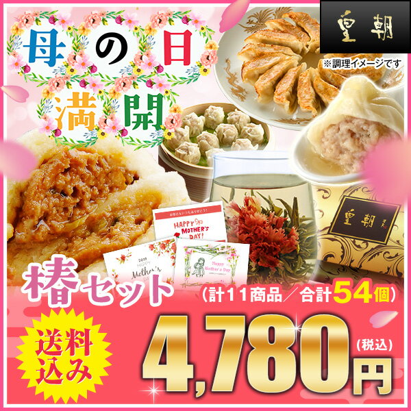 母の日 ギフト グルメ ギフトセット 花 プレゼント 2020 送料込み 配送日指定可 セット 人気 記念日 春 詰め合わせ カーネーション メッセージカード 限定ギフト 送料無料 横浜中華街 中華点心 中華惣菜 椿セット 肉まん 餃子 母 の 日 お取り寄せ