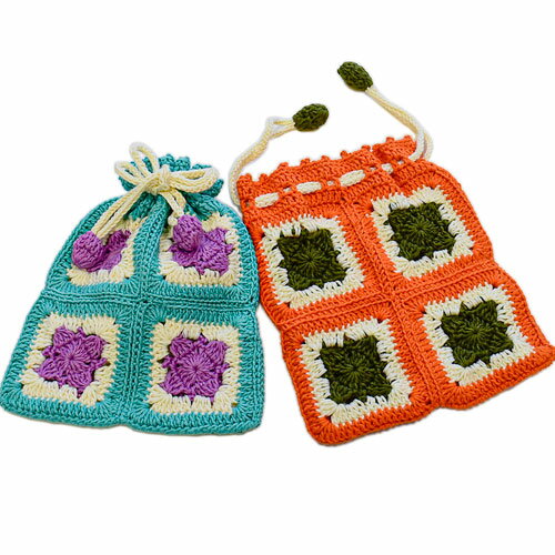 内藤商事　キット　四角モチーフのレトロポーチのサムネイル