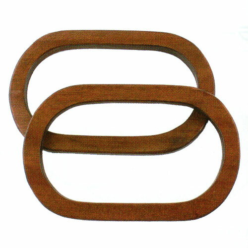 メルヘンアート　木工手口　オーバル　茶　持ち手