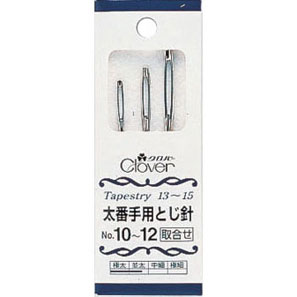 商品特徴内容1包3本入(No.10　太さ2.40mm　長さ70.0mm　1本／No.11　太さ2.10mm　長さ65.0mm　1本／No.12　太さ1.81mm　長さ60.0mm　1本) 材質鋼（ニッケルメッキ） 生産国日本クロバー 太番手用とじ針針先が丸く糸割れしません。毛糸に合わせた針選びが、仕上がりに差をつけます。あみもの始末や毛糸刺しゅうに。太い毛糸用のとじ針セット。 ※お取り寄せとなりますのでお届けまで5営業日前後いただきます ※画像の関係により現物とは色が異なる場合がございます