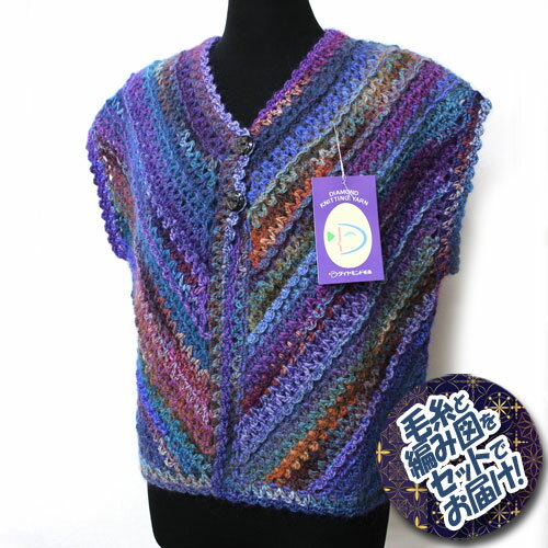 ダイヤ　バイアスベスト　着分セット（ドミナ7玉・編図）