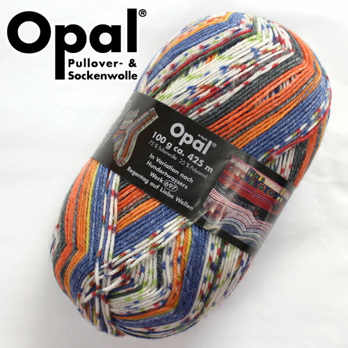 【100g巻】Opal（オパール）　毛糸　Hundertwasser (フンデルトヴァッサー) 1435番色　Regentag auf Liebe Wellen