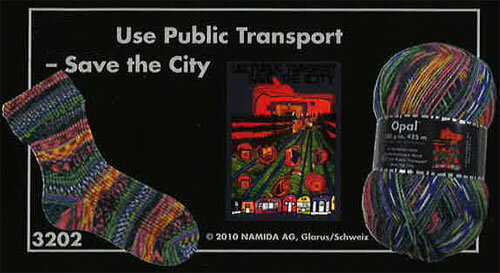 【100g巻】Opal（オパール）　毛糸　Hundertwasser (フンデルトヴァッサー) 3202番色　Use Public Transport-Save the City