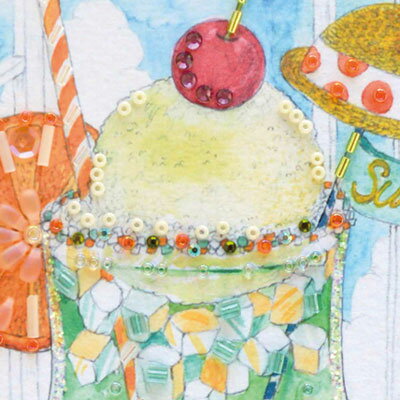 MIYUKI　ビーズデコールキット　スイーツ12か月シリーズ　窓辺のクリームソーダ（8月） 2