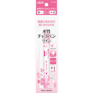 クロバー 水性チャコペンツイン＜ピンク 細・太＞