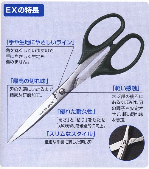 クロバー　パッチワークはさみEX-200（20cm）