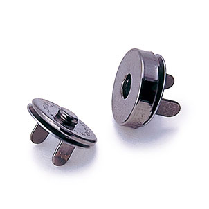 ハマナカ　マグネット付丸型ホック　14mm　黒メタ