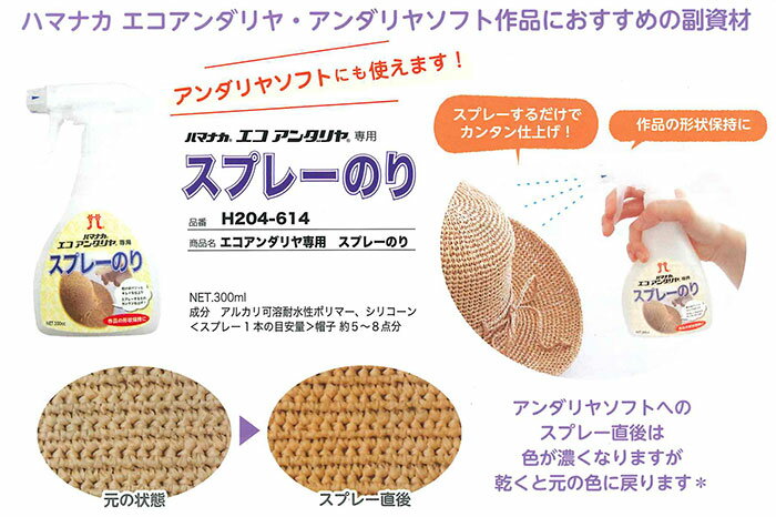 ハマナカ毛糸 エコアンダリヤ専用スプレーのりの紹介画像2