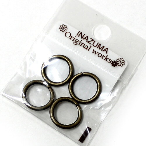 イナズマ　直径14mm丸カン（4個入）　AK-7-14　アンティークゴールド