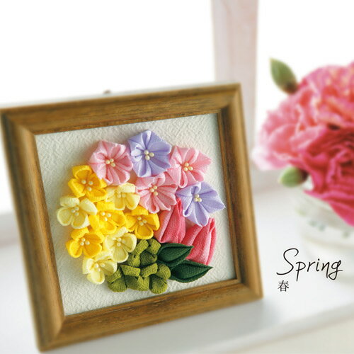 オリムパス　キット　つまみ細工のフラワーブーケ　春 Spring（木製フレーム付）