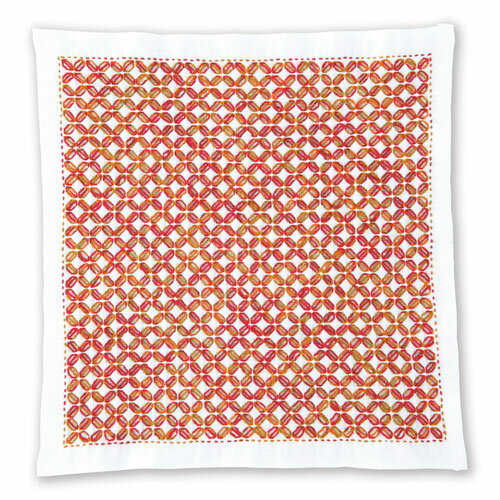 オリムパス　刺し子キット　一目刺しの花ふきん　角七宝 2