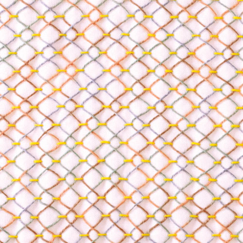 オリムパス　刺し子キット　くぐり刺しの布こもの　花ふきん　雫