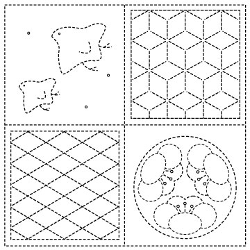 オリムパス　刺し子　花ふきん　布パック　絵あわせ　白（糸別売り）