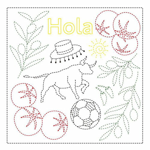 チューリップ　刺し子　SASHIKO WORLD Spain　花ふきんキット　Hola