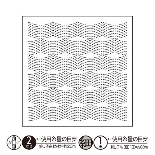 オリムパス　刺し子　花ふきん　布パック　Sashiko Textile lab Flow（フロー）白（糸別売り） 3