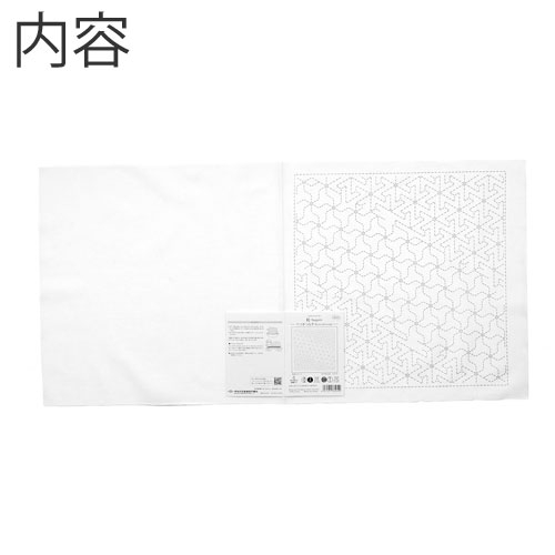けいとのコーダのオリムパス　刺し子　花ふきん　布パック 和 Nagomi 六つ手つなぎ Mutsutetsunagi　白（糸別売り）｜アングル2