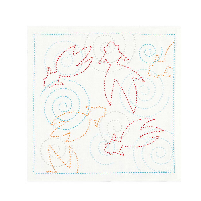 Rakuten - オリムパス　キット　刺し子の花ふきん　納涼きんぎょ（白）