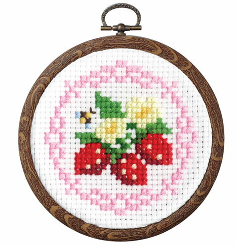 Rakuten - オリムパス　刺繍キット　プチフープ　イチゴとレース（フープ付き）