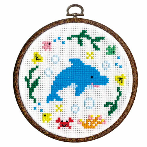 Embroidery - オリムパス　刺しゅうキット　イルカ（専用フープ付）