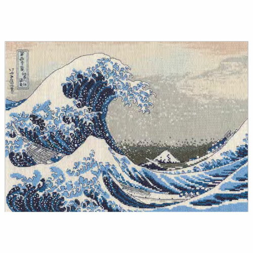 DMC　刺しゅう　THE BRITISH MUSEUM×DMC CROSS STITCH KITS　葛飾北斎「神奈川沖浪裏」　クロスステッチ　キット