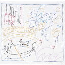 チューリップ 刺し子 SASHIKO WORLD Italy 花ふきんキット ヴェネツィアを行くゴンドラ