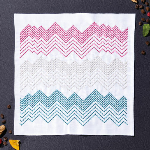 Rakuten - オリムパス　刺し子キット　花ふきんキット　Sashiko Textile lab Peaks（ピークス）(白)