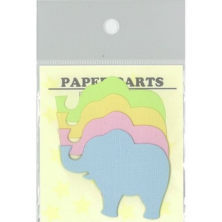 【ペーパーパーツ】ACF　DCP　ぞう　S 【6枚】（アルバム スクラップブッキング かわいい おしゃれ）