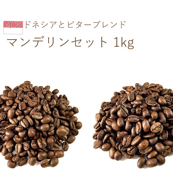 丘の上珈琲 コーヒー豆 マンデリン セット 1kg (各500g) スペシャルティ ブレンド シングルオリジン レギュラーコーヒー 自社焙煎 専門店 こだわり 生豆 小分け可