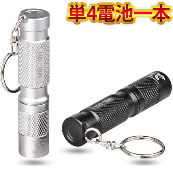 キーライト LED懐中電灯 最大80ルーメン CREE R3 LED 実用点灯36時間 IPX8防水 1.5M耐衝撃 単4電池対