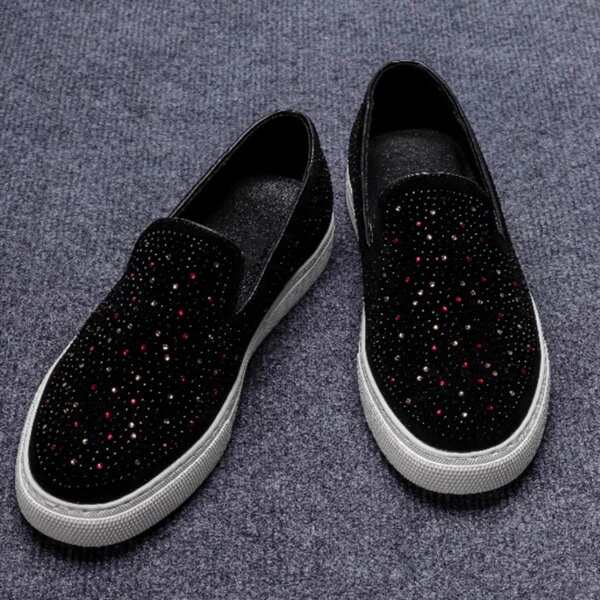 スリッポン スニーカー ラインストーン メンズ スタッズ サイドゴア スパンコール キラキラ b系 ヒップ..