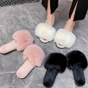 サンダル ファーサンダル フラットソール ふわふわ かわいい カラーファー 歩きやすい 秋冬 新作