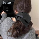 シュシュ レザー スクエア型 変形シュシュ ヘアゴム ヘアアクセサリー ヘアアレンジ お出かけ 発表会 大人エレガント 送料無料 メール便