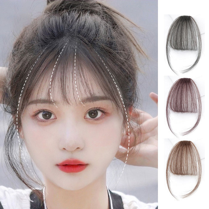 前髪ウィッグ ヘアピース シースルーバング ワンタッチ 触覚前髪 エクステ ヘアアレンジ 送料無料のサムネイル