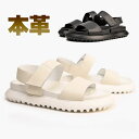 サンダル メンズ 厚底 ベルクロ付き 微調整 大人 本革 レザー アウトドア クッション性 夏 春 レジャー【4cm 身長UP】 送料無料