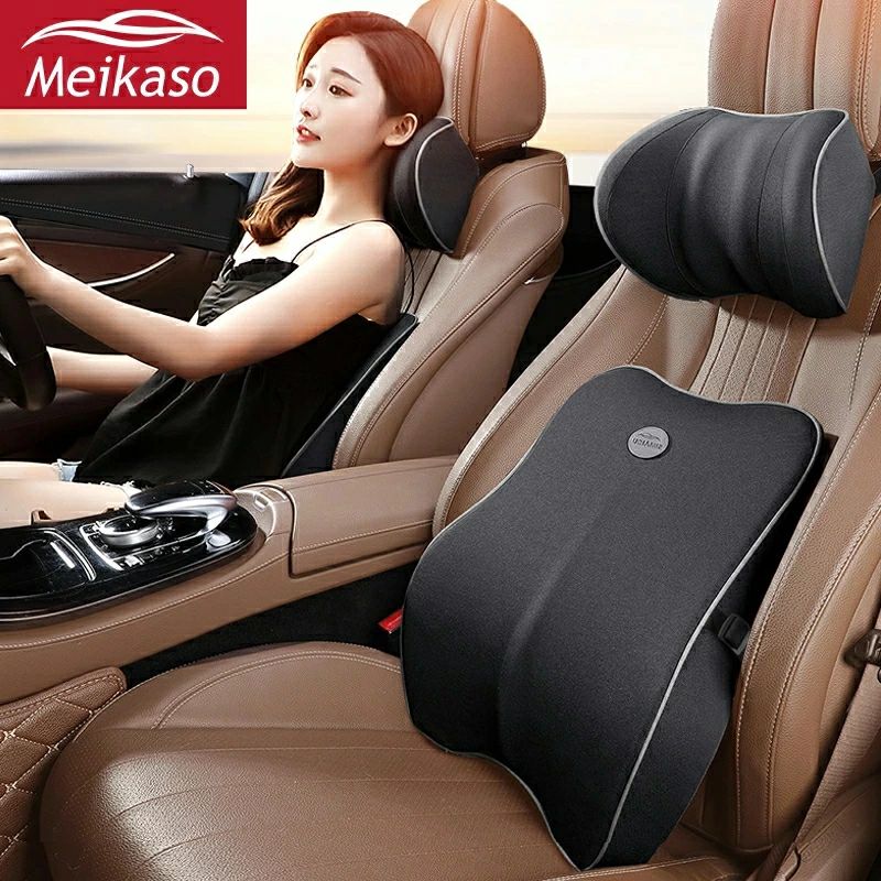 Rakuten - 車クッション ネックパッド 車 カークッション シートクッション 車用 腰クッション ヘッドレスト 背もたれクッション 低反発クッション