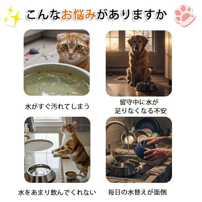 Rakuten - 【楽天スーパーセール】ペット 自動給水器 猫 犬 水飲み器 水飲み 水飲み機 給水器 給水機 自動 水分補給 水入れ 自動水やり器 自動水やり機 みずのみ器 浄水