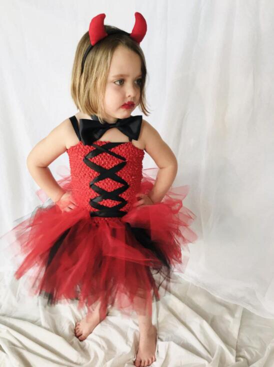 小悪魔コスチューム 子供コスチューム ハロウィン衣装 キッズチュチュワンピース 吸血鬼コスプレ 悪魔 なりきり ハロウィン衣装 女の子 コスプレ衣装 可愛い 変装 仮装 ハロウィンパーティー イベント 舞台劇 舞台衣装 学園祭 ワンピース+髪飾り+蝶ネクタイ+しっぽ