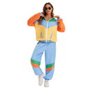 ヒップポップ衣装 ジャケッ+パンツ 元気風 長袖 ダンス衣装 レディース 前開き ジャズダンス レトロ デスコ風 オシャレ ゆったり 舞台衣装 コスプレ衣装 コ...