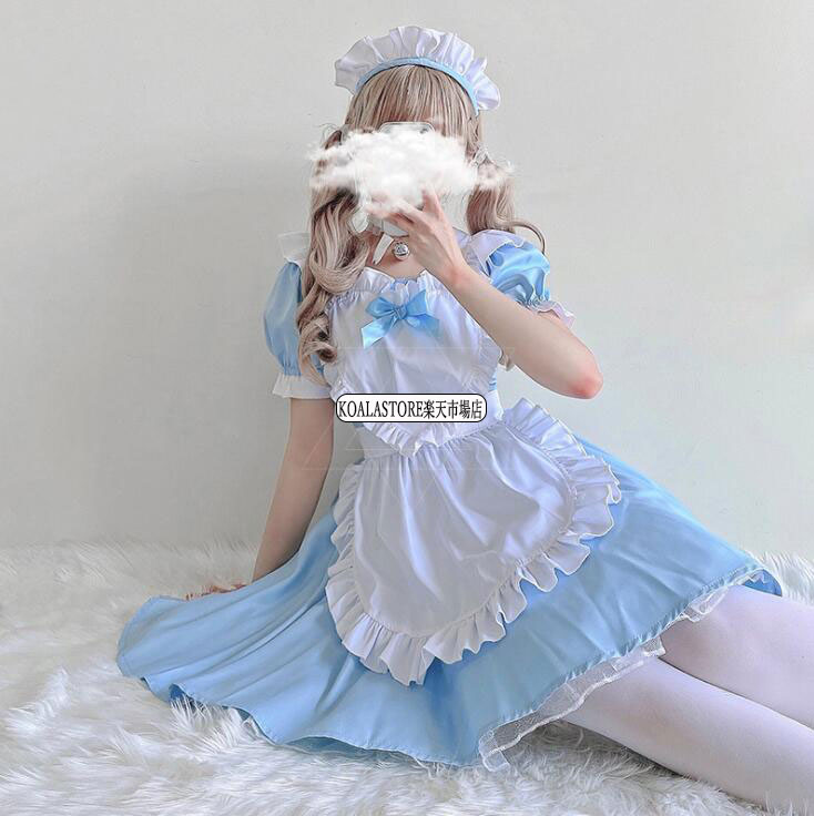 萌えメイド服 ショート丈 メイドコスプレ レディース半袖ワンピース 大人コスチューム ハロウィン衣装 メイド服 メイド喫茶 ハートエプロン ウェイトレスコスプレ 可愛い 二次元美少女ウェア 舞台衣装 変装 仮装 女装 イベント 余興 学園祭 キャラクター S M L 3