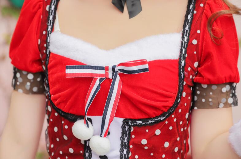 クリスマス衣装大人コスチュームレディースサンタクロース上下セット半袖ミニ丈クリスマスパーティー舞台衣装舞台劇変装仮装女装学園祭余興新年会忘年会クラブステージ衣装セクシーコスチュームトップス+スカート+帽子+チョーカー+手袋レッドフリー