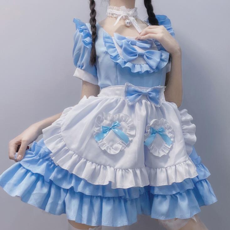 商品詳細 可愛いメイド服 ショート丈 コスチューム コスプレ衣装 仮装 女装 女の子モード全開なモテメイド♪ パーティー、イベント、学園祭などいろんなシチュエーションに合う〜 商品内容 ワンピース+エプロン+チョーカー+リボン髪飾り サイズ...