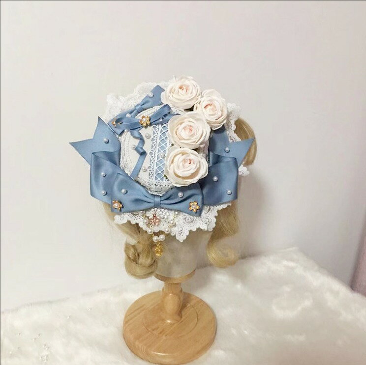 カクテル帽 礼装帽子 髪飾り 髪留め レディース ヘッドドレス トークハット カクテルハット ミニハット 花 リボン ロリータファッション お姫様風 パーティー ゴスロリ コスプレ衣装 文化祭 学園祭 ハロウィンパーティー イベント 9色